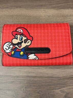Official Nintendo 3DS XL DSi XL Luxe Case Super Mario Red Checkered Travel Pouch